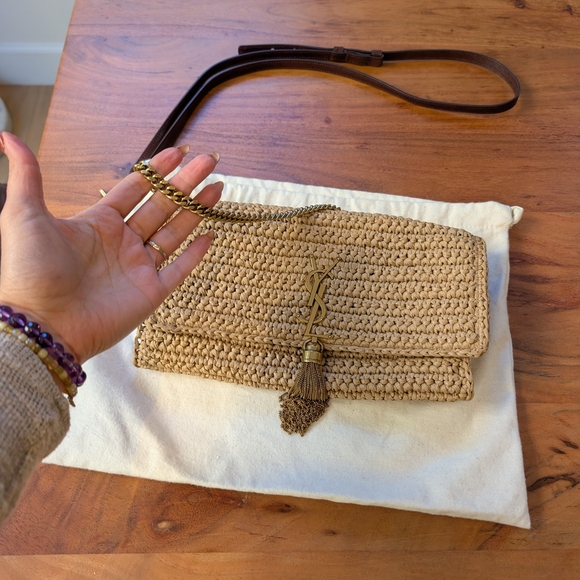Yves Saint Laurent Tan Woven Clutch Bag - Picture 5 of 13